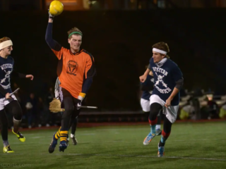 Квиддич — это динамичный совместный вид спорта, сочетающий в себе элементы регби, вышибалы и тега, в котором игроки на метлах стремятся забить голы с помощью квоффла, избегая при этом бладжеров и преследуя неуловимого золотого снитча ради победы