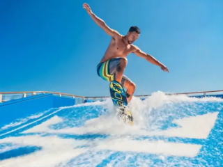 Flowriding is an exciting aquatic sport that combines elements of surfing, wakeboarding, and bodyboarding as athletes perform tricks on a high-speed, simulated wave
